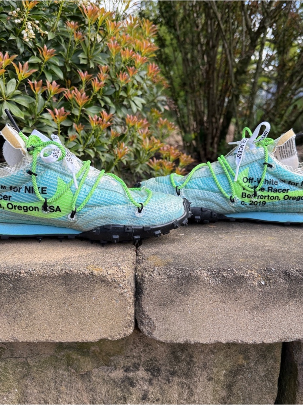Nike x Off White Waffle Racer in Vivid Sky EUC Size 8 - Picture 6 of 12